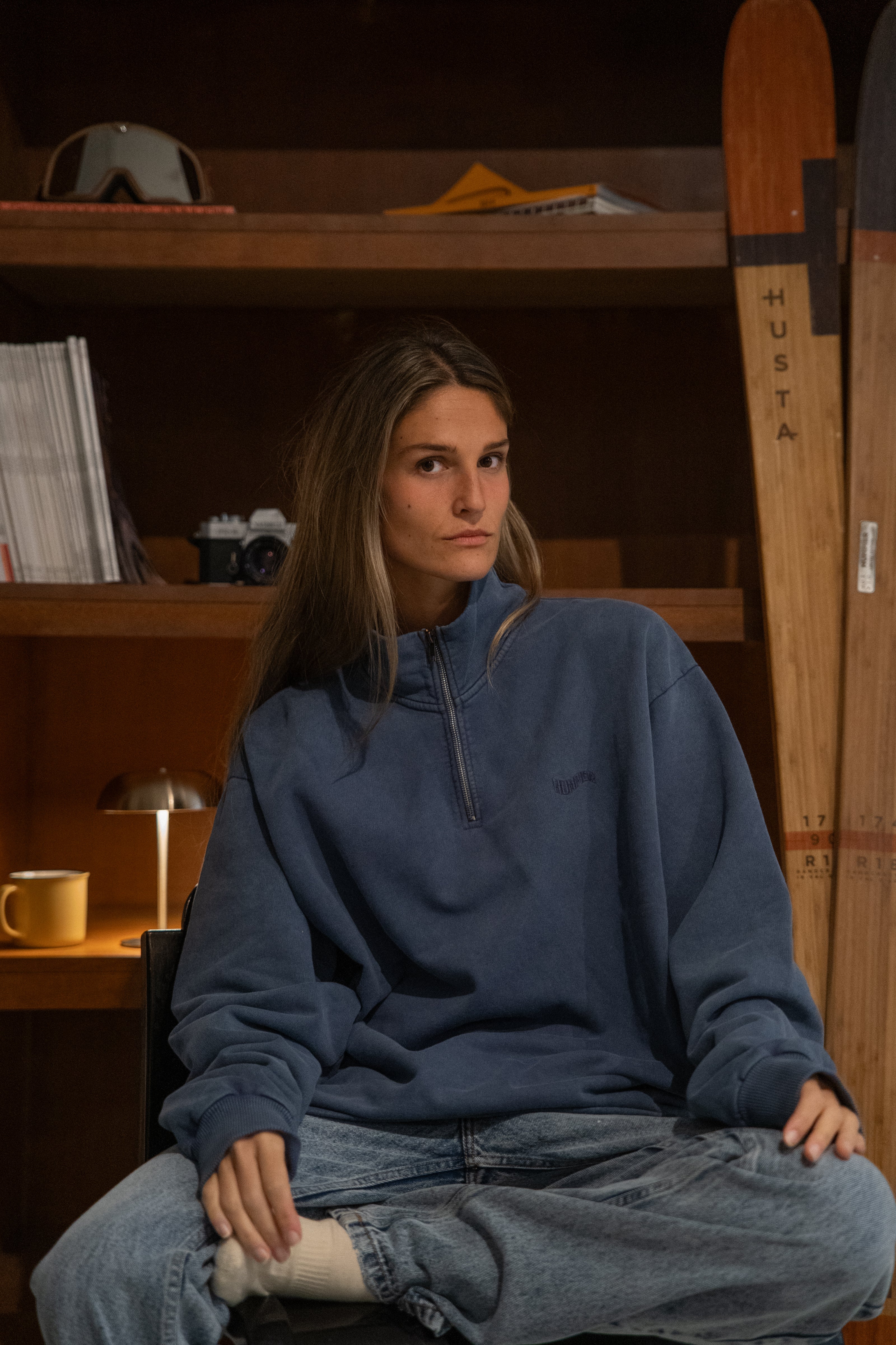 Jersey Zip Custom Weared Azul