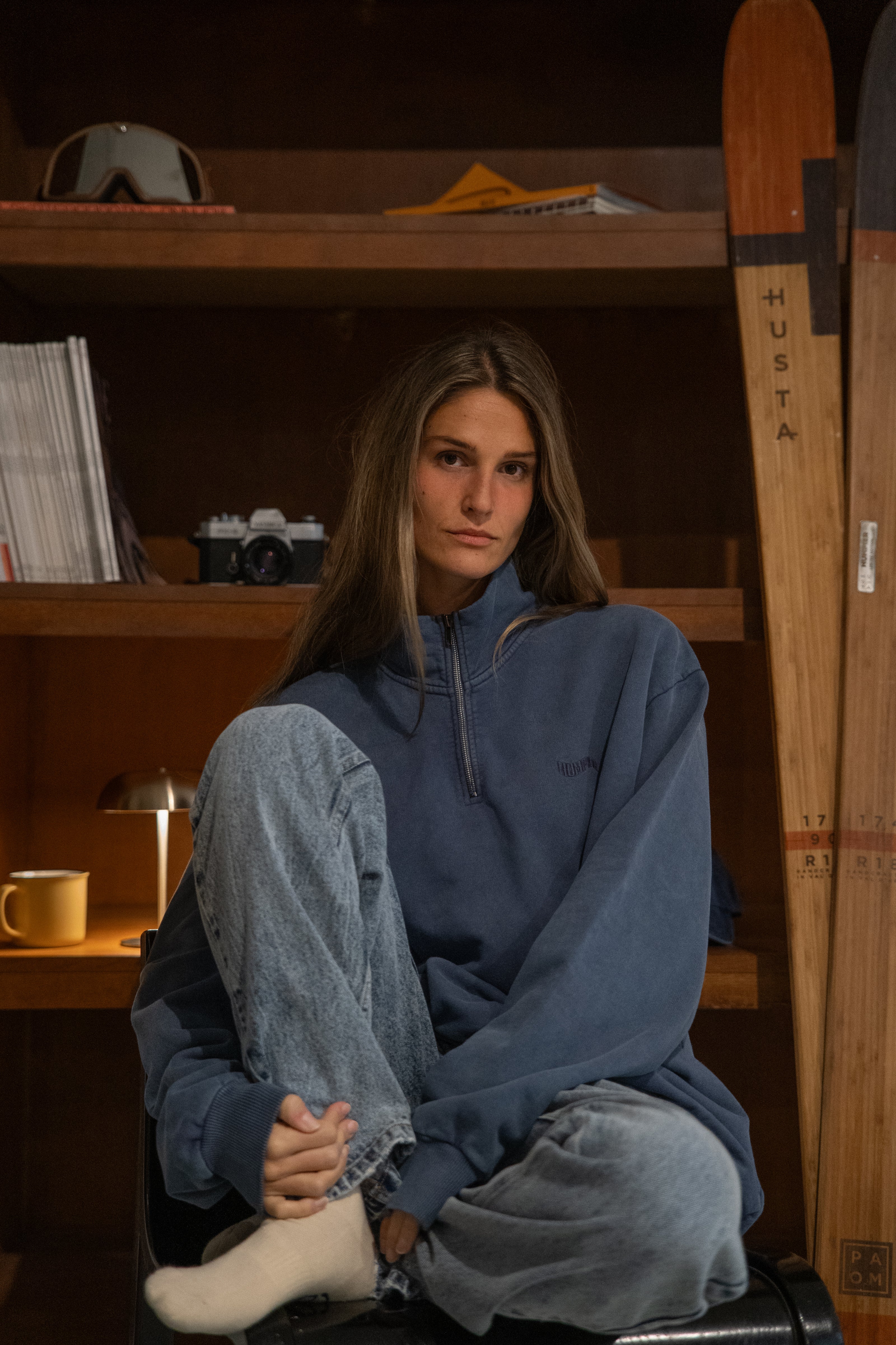 Jersey Zip Custom Weared Azul