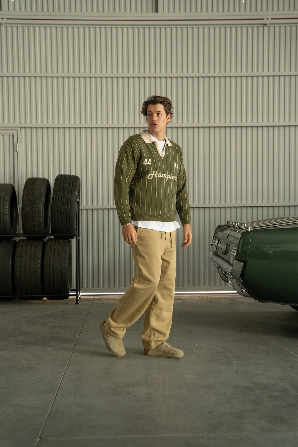 Jersey Polo Punto Khaki Green