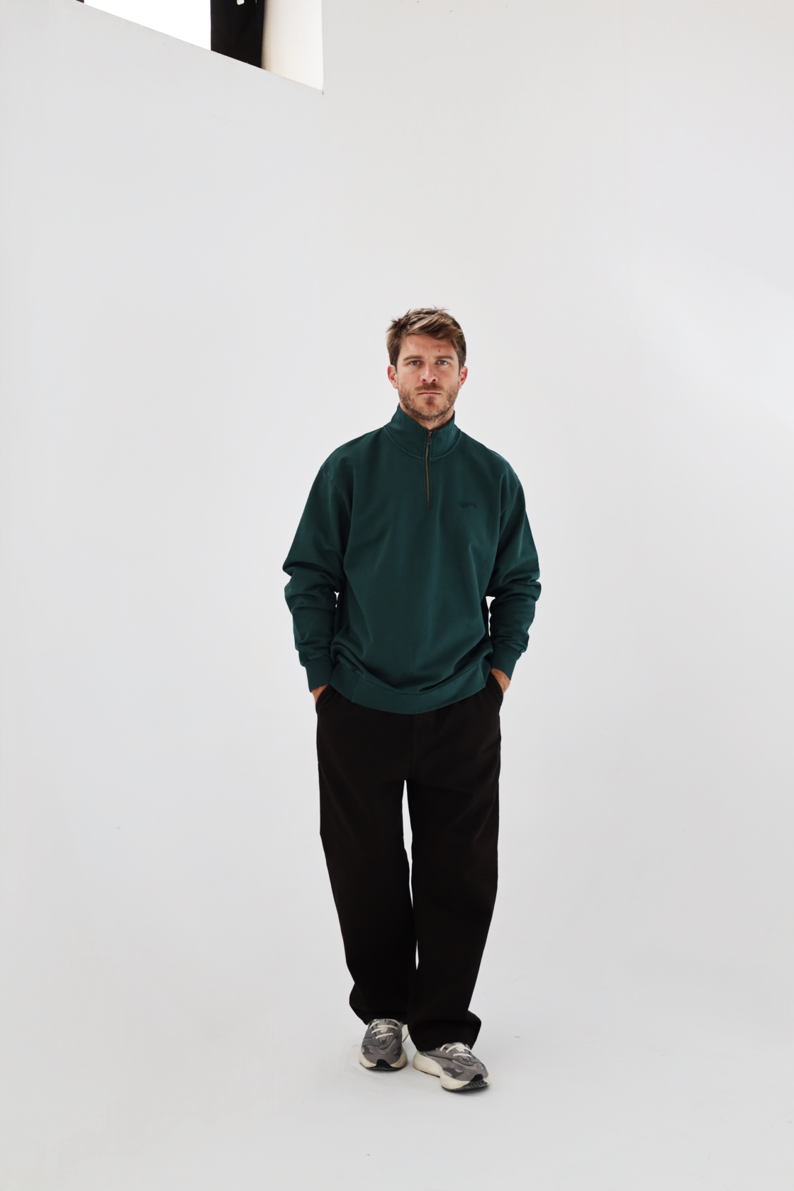 Jersey Zip Customs Washed Verde