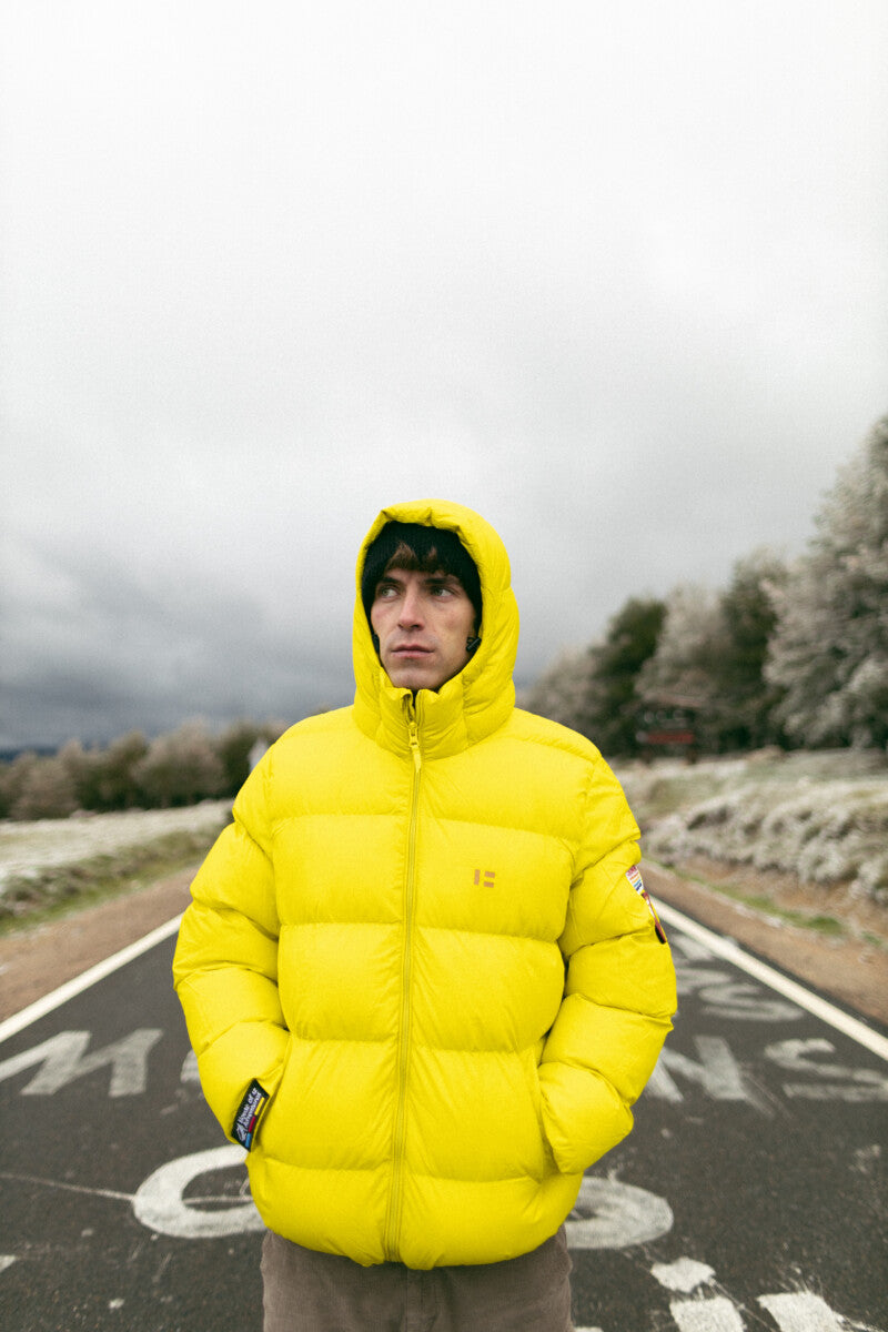 Yellow puff jacket store